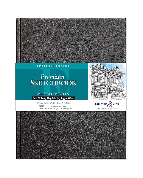 Stillman & Birn Epsilon A4 Hardbound Sketchbook - 150 GSM White Paper, Smooth Surface for Artists