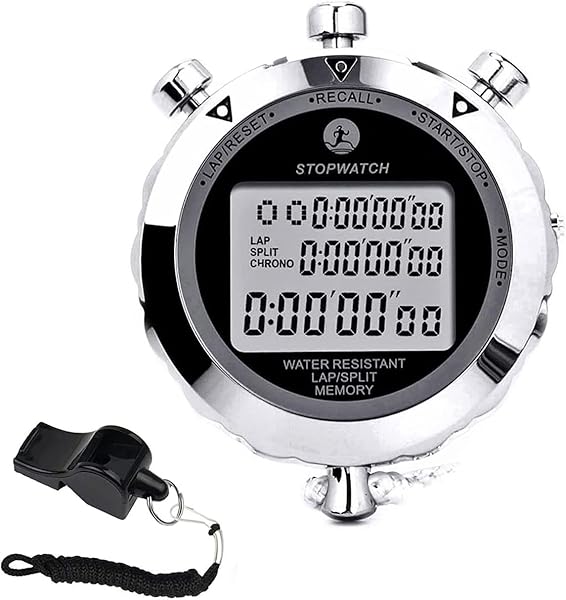 Rolilink Rolilink Digital Stopwatch Timer: 0.01s Precision, 10 Lap Memory & Large Display for Coaches & Runners