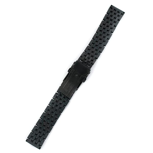 StrapHabit Beads of Rice Watch Bracelet Band Strap - Stainless Steel Vintage BOR 18mm 19mm 20mm 21mm 22mm 24mm (Black, 24mm) - Image 2