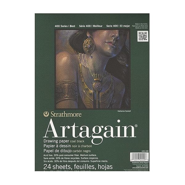 Strathmore 400 Series Artagain Pad - 9x12 Coal Black Paper for Pastel & Charcoal | 24 Sheets for Artists & Students - Image 3