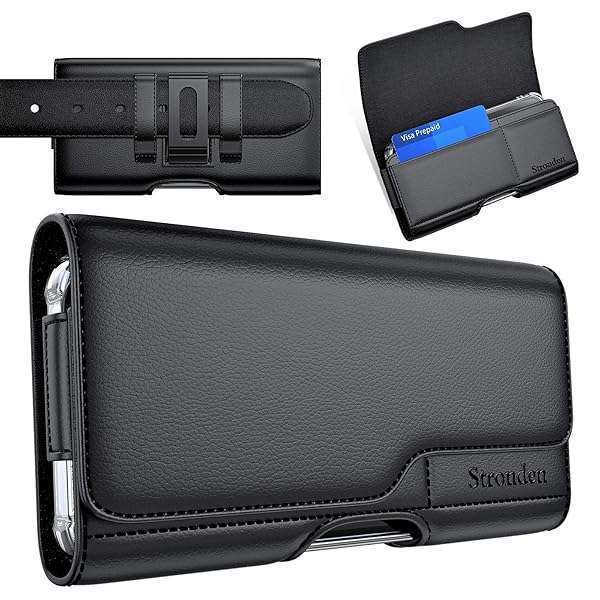 Stronden Stronden Leather Holster for Samsung Galaxy S25-S10 | Belt Clip, Card Holder & Magnetic Closure - Fits Slim/Regular Cases