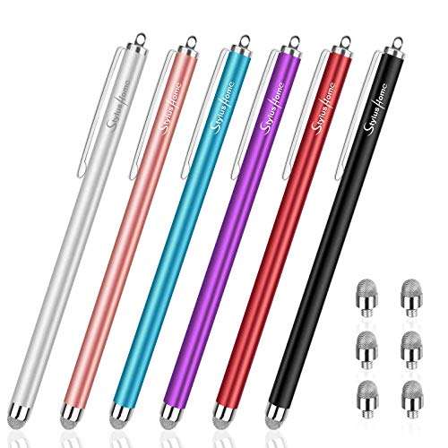 StylusHome 6-Pack Stylus Pens for iPad, iPhone & Tablets - High Sensitivity with 6 Replaceable Tips for All Touch Screens
