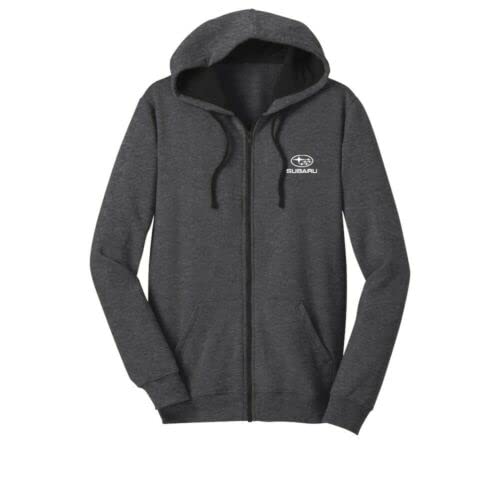 Subaru Logo Dark Gray Charcoal Full Zipper Hoodie Sweatshirt for Forester Impreza WRX STI Ascent Outback Legacy Crosstrek Brz Medium