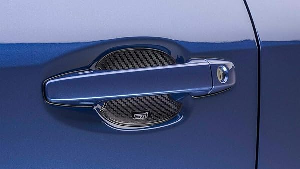 Subaru STi Logo Door Handle Cup Protector Set of 4 for Impreza Crosstrek Ascent Carbon Fiber Look Genuine OEM J1210FL500