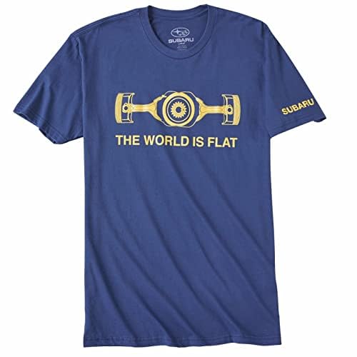 Subaru The World is Flat Logo Tee Shirt Impreza Sti WRX Boxer JDM Racing (2X)