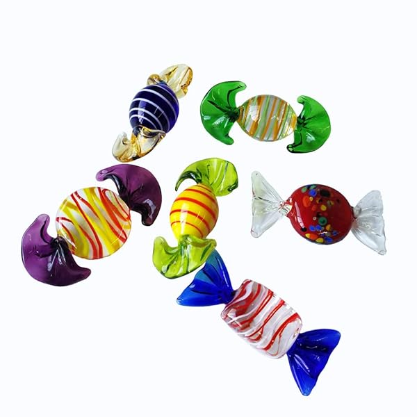 24pcs Handmade Vintage Murano Glass Candy Ornaments for Home, Weddings & Christmas Decor - Image 4