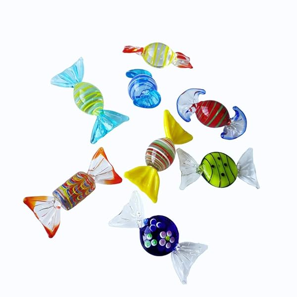 24pcs Handmade Vintage Murano Glass Candy Ornaments for Home, Weddings & Christmas Decor - Image 5