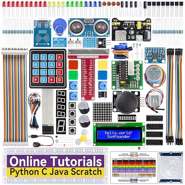 SunFounder Raspberry Pi Starter Kit: 120+ Projects, 800+ Tutorials for Beginners (Pi Not Included)