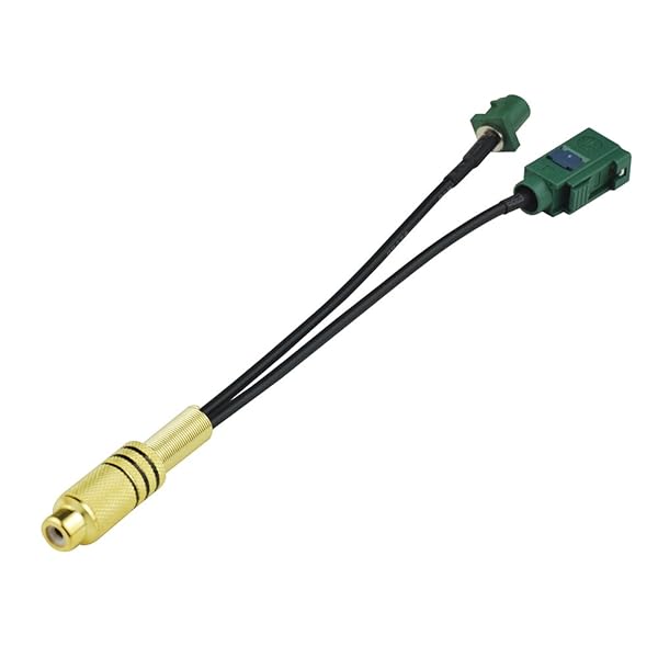 Superbat Fakra to RCA Splitter Cable 6 Inch RCA Female to Green Fakra E for Aftermarket Radio and Rear View Camera