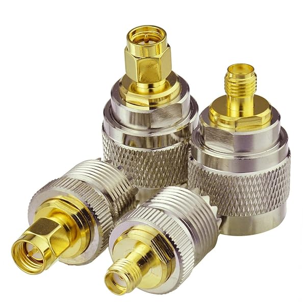 Superbat UHF to SMA Adapter Kit: UHF Male/Female to SMA Connector for RF Coaxial Applications