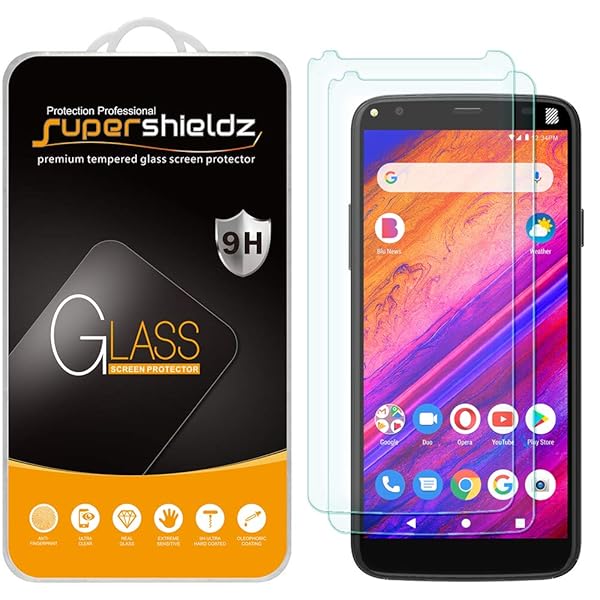 Supershieldz 2 Pack Tempered Glass Screen Protector for BLU V5 Anti Scratch Bubble Free