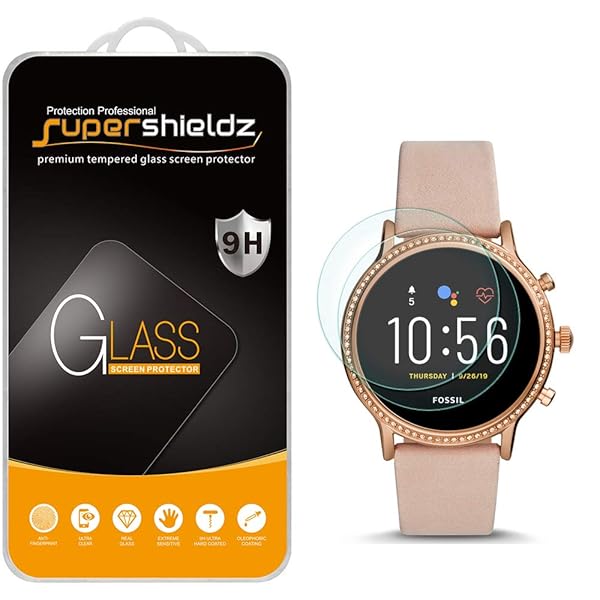 Supershieldz 2 Pack Tempered Glass Screen Protector for Fossil Gen 5 Smartwatch Julianna HR Anti Scratch Bubble Free