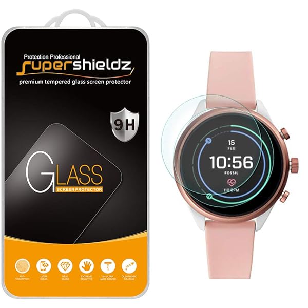 Supershieldz 2 Pack Tempered Glass Screen Protector for Fossil Sport Smartwatch 41mm Gen 4 Anti Scratch Bubble Free