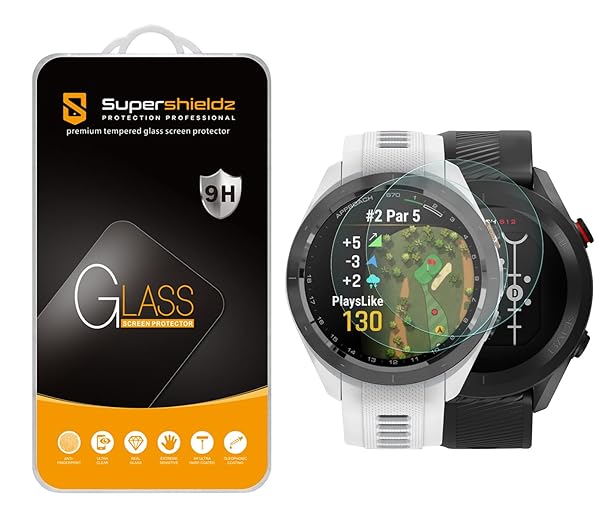 Supershieldz 2 Pack Tempered Glass Screen Protector for Garmin Approach S70 and S12 Anti Scratch Bubble Free