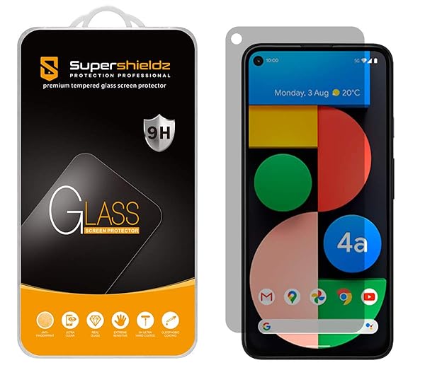 Supershieldz Privacy Anti Spy Tempered Glass Screen Protector for Google Pixel 4a 5G 2 Pack Bubble Free Anti Scratch