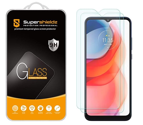 Supershieldz 2 Pack Tempered Glass Screen Protector for Motorola Moto G Play 2021 Anti Scratch Bubble Free
