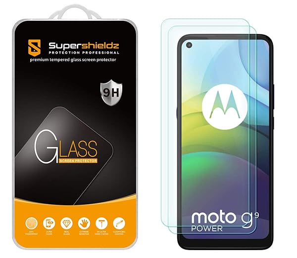 Supershieldz 2 Pack Tempered Glass Screen Protector for Motorola Moto G9 Power Anti Scratch Bubble Free