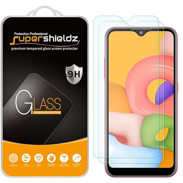 Supershieldz 2 Pack Tempered Glass Screen Protector for Samsung Galaxy A01 Anti Scratch Bubble Free