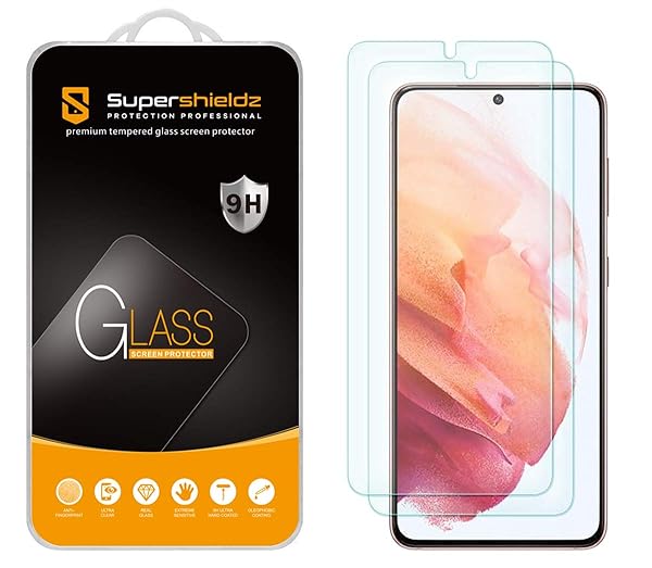 Supershieldz 2 Pack Tempered Glass Screen Protector for Samsung Galaxy S21 5G Anti Scratch Bubble Free