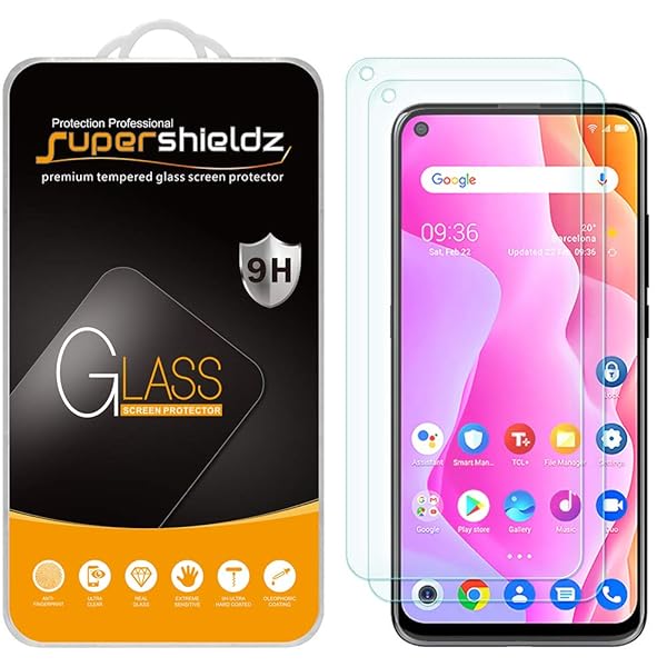 Supershieldz 2 Pack Tempered Glass Screen Protector for TCL 10L Anti Scratch Bubble Free