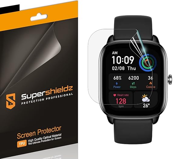 Supershieldz (3 Pack) Designed for Amazfit GTS 4 Mini Screen Protector, High Definition Clear Shield (TPU)