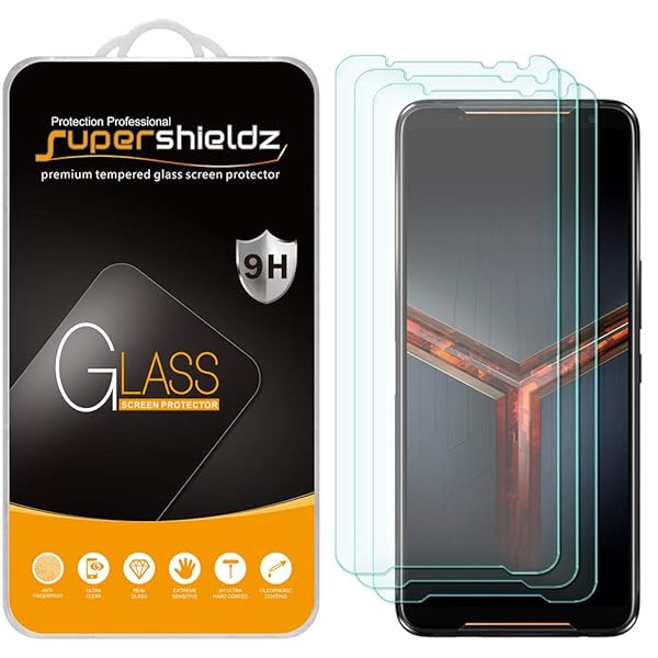 Supershieldz 3 Pack Tempered Glass Screen Protector for Asus ROG Phone 2 Anti Scratch Bubble Free