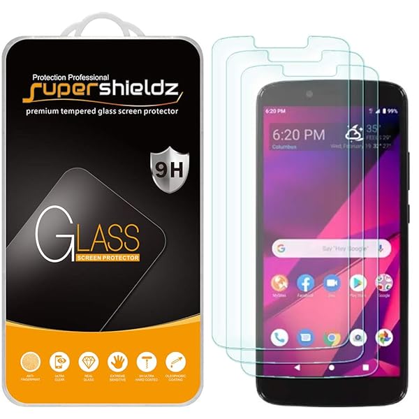 Supershieldz 3 Pack Tempered Glass Screen Protector for BLU View Mega Anti Scratch Bubble Free