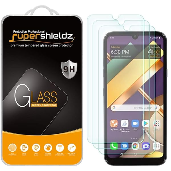 Supershieldz 3 Pack Tempered Glass Screen Protector for LG Premier Pro Plus L455DL Anti Scratch Bubble Free
