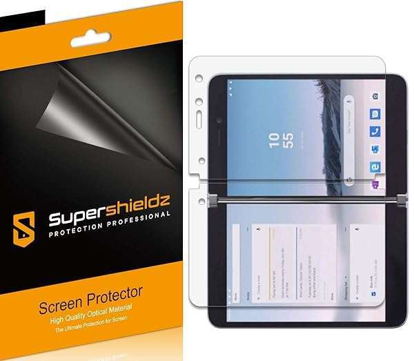 Supershieldz 3-Pack Screen Protector for Microsoft Surface Duo - High Definition Clear PET Shields for Left & Right Screens
