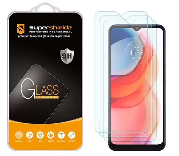 Supershieldz 3 Pack Tempered Glass Screen Protector for Motorola Moto G Play 2021 Anti Scratch Bubble Free