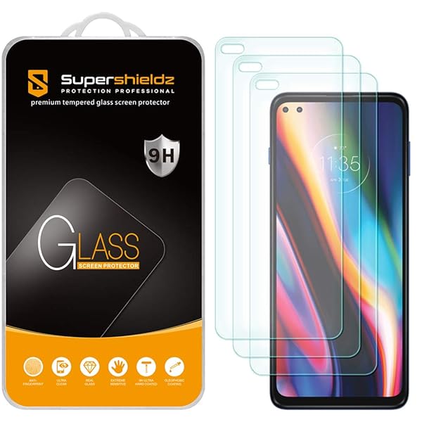 Supershieldz 3 Pack Tempered Glass Screen Protector for Motorola One 5G Anti Scratch Bubble Free