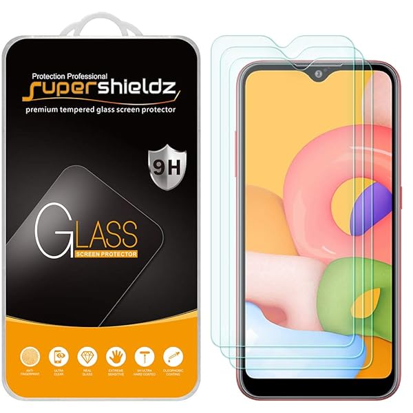 Supershieldz 3 Pack Tempered Glass Screen Protector for Samsung Galaxy A01 Anti Scratch Bubble Free