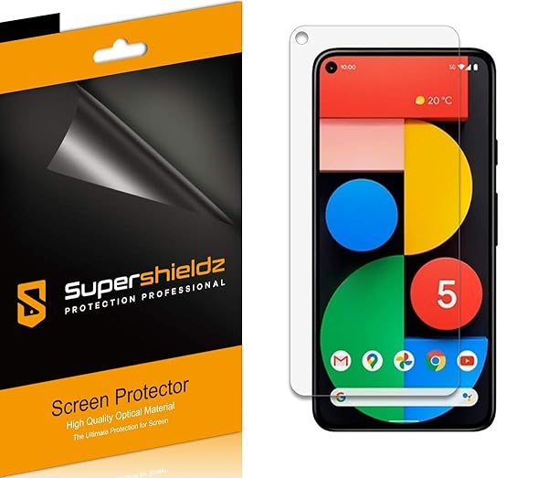Supershieldz 6 Pack Screen Protector for Google Pixel 5 High Definition Clear 0.12mm Thin Shield