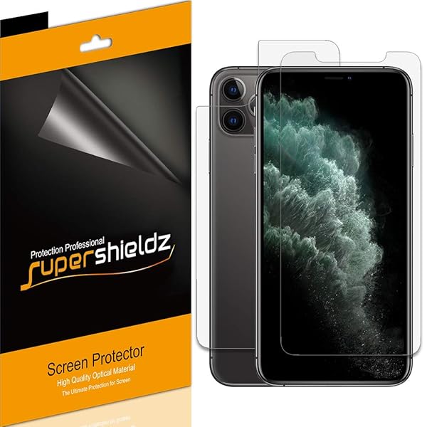 Supershieldz Screen Protector for Apple iPhone 11 Pro Max High Definition Clear Front and Back Shield Pack of 6