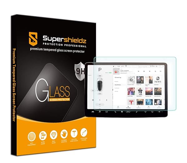 Supershieldz Tempered Glass Screen Protector for Tesla Model 3 and Model Y 15 inch Anti Scratch Bubble Free 033mm