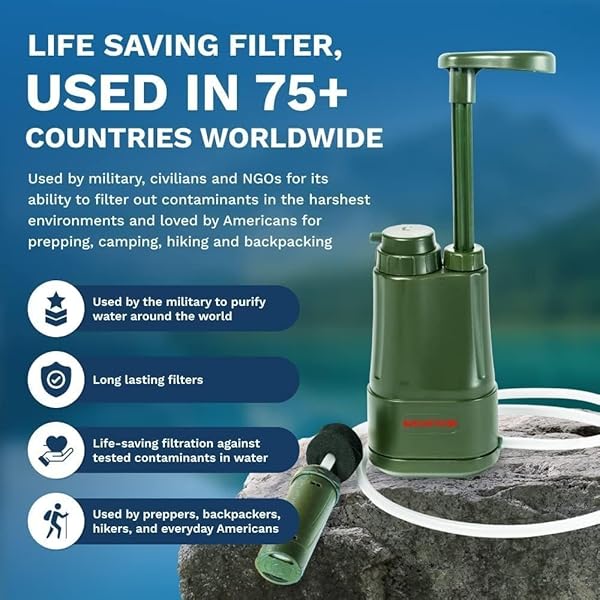 Survivor Filter PRO Extender: Portable Water Filter Pump with Extra Replacement Filters for Clean Water Anywhere - Image 5