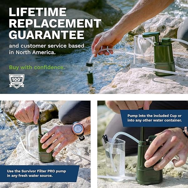Survivor Filter PRO Extender: Portable Water Filter Pump with Extra Replacement Filters for Clean Water Anywhere - Image 8