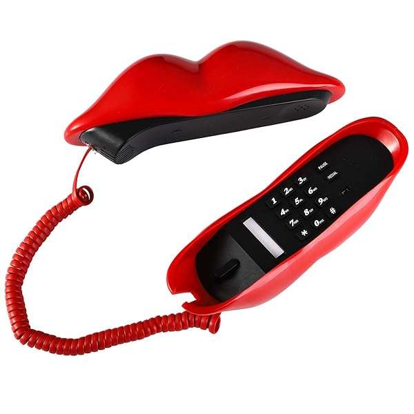 Buy Suwimut Red Mouth Telephone: Cute Corded Lip Phone for Home & Office Decor - Perfect Gift Idea! - Image 4