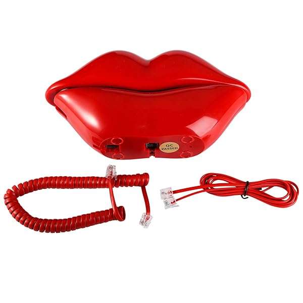 Buy Suwimut Red Mouth Telephone: Cute Corded Lip Phone for Home & Office Decor - Perfect Gift Idea! - Image 6