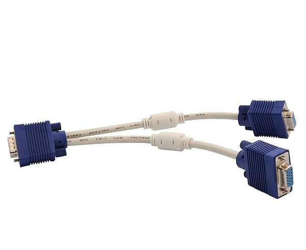 Syba Connectland CL-CAB32001: 1x VGA to 2x VGA Cable for Dual Monitor Setup