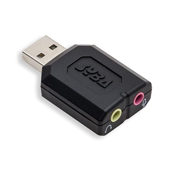 Syba Syba USB Stereo Sound Adapter: Enhance Audio for Windows, Mac & Linux with 3.5mm Mic Jack - C-Media Chipset