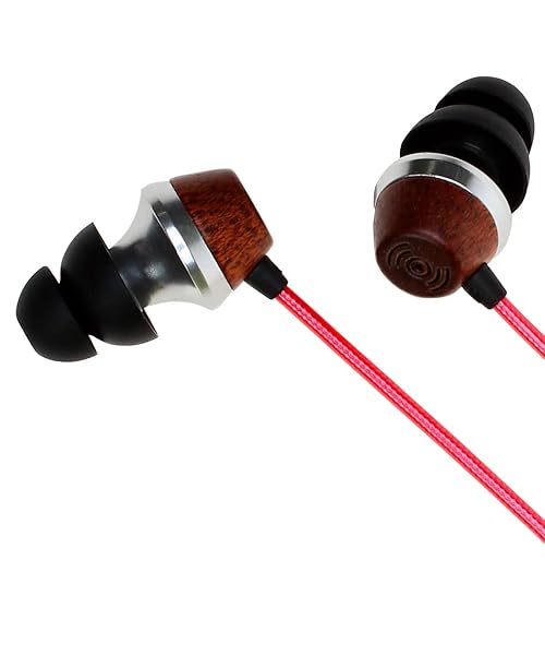 Symphonized ALN 2.0 Wood In-Ear Headphones: Noise-Isolating Earbuds with Shield Technology (Lava Red)