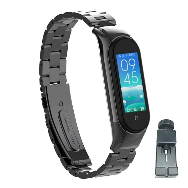 T-BLUER Stainless Steel Bracelet for Xiaomi Mi Band 5 and 6 Replacement Strap Accessories for Men and Women