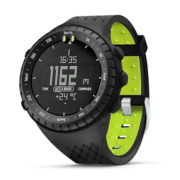 Buy T-BLUER Silicone Watch Band & Full Cover Case for Suunto Core - Black Green Replacement Strap - Image 7