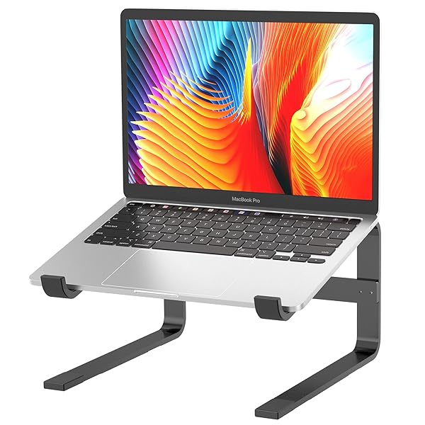 TalkWorks Ergonomic Laptop Stand for Desk - Universal Monitor Riser with Padded Grip | TALK WORKS