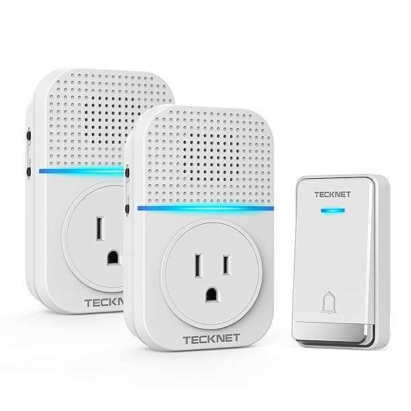 TECKNET TECKNET Wireless Doorbell: Self-Powered, Waterproof, 1300ft Range, 60 Chimes & LED Light - Perfect for Homes & Classrooms