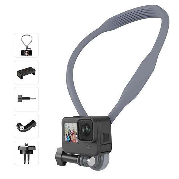 TELESIN Magnetic Neck Mount Kit: POV Selfie Holder for GoPro, Insta360, DJI Action & More