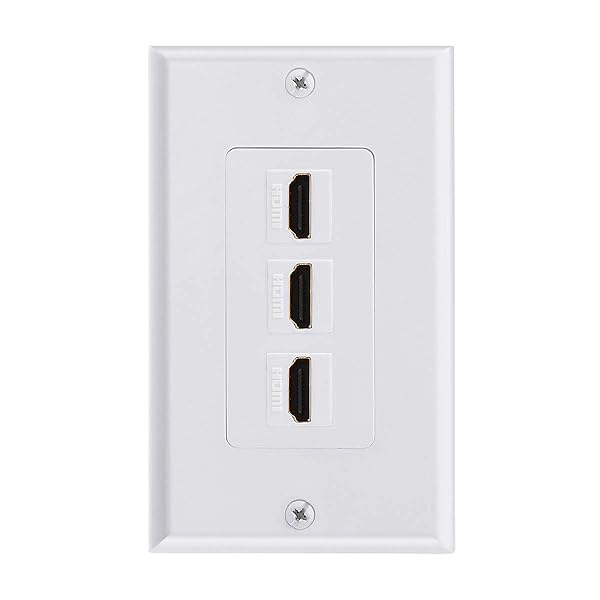 TENINYU 3-Port HDMI Wall Plate: 4K 60Hz HDR Outlet for Projectors & Home Theaters