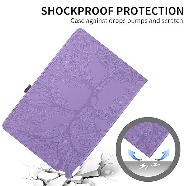 TIPOYOROO 360 Rotating Case for Samsung Galaxy Tab S6 Lite 2020 2022 Premium PU Leather Cover with Pen Holder Purple - Image 5