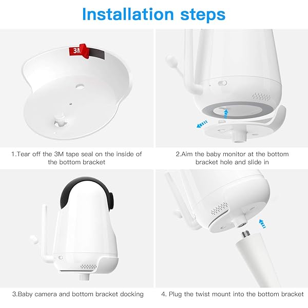TIUIHU Baby Monitor Flexible Mount Twist Kit for VAVA and Hipp Baby Monitor Versatile and Adjustable Mounting Solution - Image 4